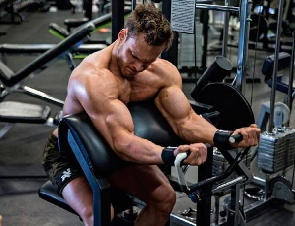 Сгибание рук в тренажере