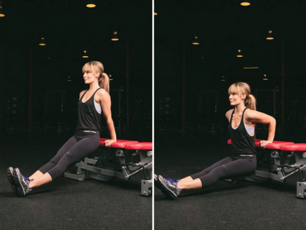 Обратные отжимания от скамьи